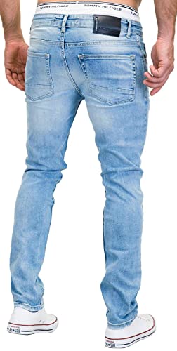 Merish 9148-2100 Jean en denim stretch pour homme Coupe ajustée - Bleu - 34W x 34L - Image 3