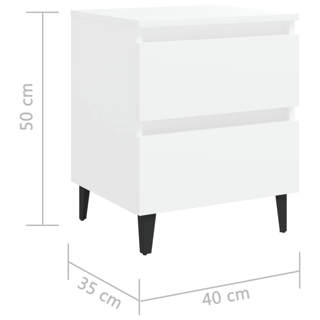 vidaXL - vidaXL Nachttisch Weiß 40x35x50 cm Spanplatte