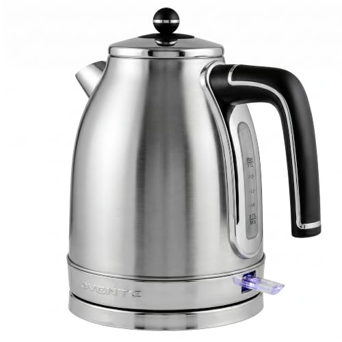 Image of OVENTE 1.7L Stainless Steel Electric Kettle, 1500W Power, Silver KS777S | Fast Boiling Heater, BPA Free, Cordless Body Design, Auto Shut-Off, Boil-Dry Protection, Indicator Light and Removable Filter