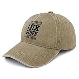 Birthday Gift Baseball Cap Funny Hats Gifts for Men Who Have Everything for Husband Papa Dad Grandpa Boyfriend Son I Fix Stuff Hat Khaki (US, Alpha, One Size, Standard, Khaki)