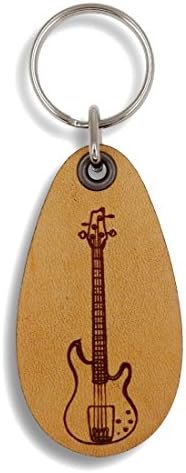 Bass Guitar - Genuine Leather Keychain - Music Keychains image 4