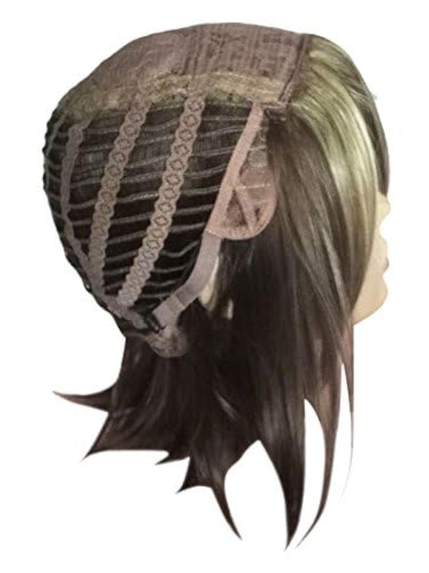 Women's Gold Shoulder Length Straight Synthetic Wig