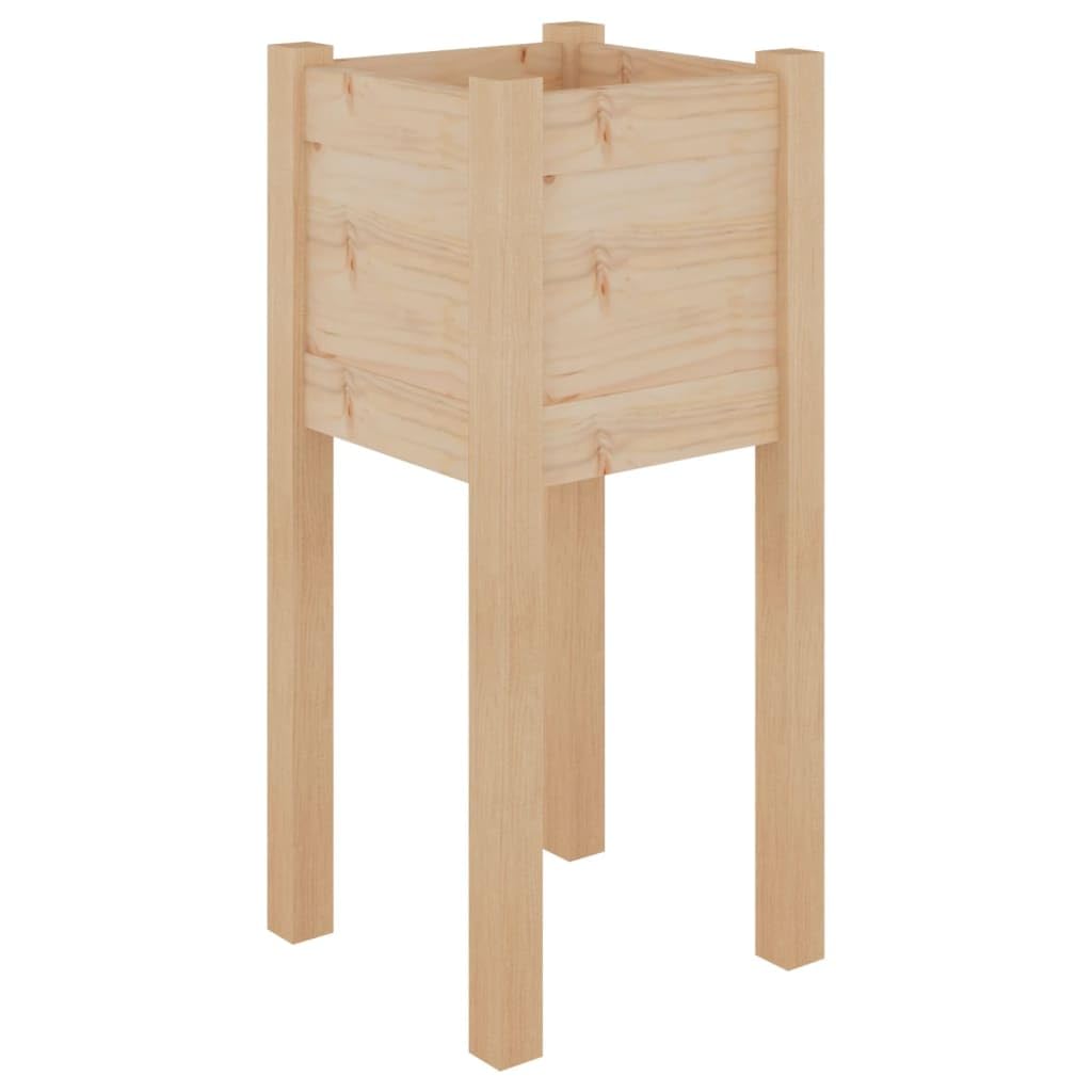 Pflanzkübel Kiefer 31x31x70 cm großer Blumentopf aus massivem Holz wetterfest & modern für Balkon Terrasse und Hausflur
