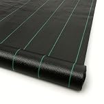Yuzet 2m x 50m Black 100gsm Heavy Duty Weed Control Fabric, Ground cover Membrane, UV stabilised Weed Barrier Fabric. Under Patios, Garden, Flower beds, Landscaping - weed suppressant membrane