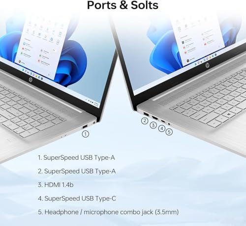 Image of HP 17.3 Inch Touchscreen Laptop for Business | Backlit Keyboard, Fingerprint Reader | Intel 10-Core 13th Gen i5 CPU(Beats 12th i7-1255U) | 32GB RAM, 1TB SSD | WiFi 6, Bluetooth 5.3