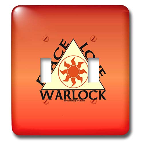 Double interrupteur Peace Love Warlock orange plaque de finition mur