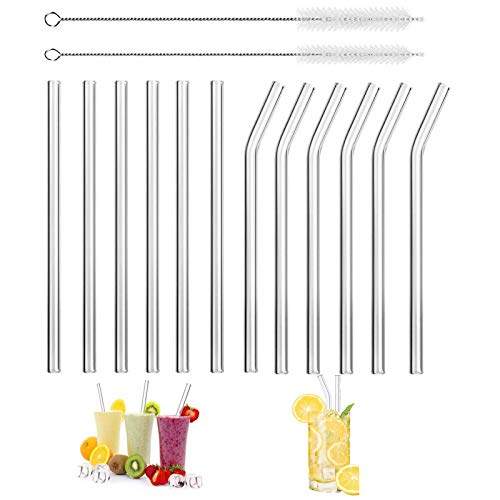 YANGJI 12 Pcs Pajitas de Vidrio Cover