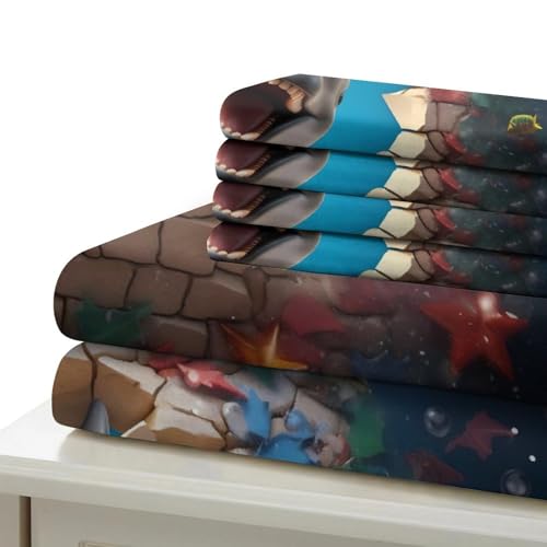 Housse de couette dauphin 3D microfibre hypoallergique 140x200