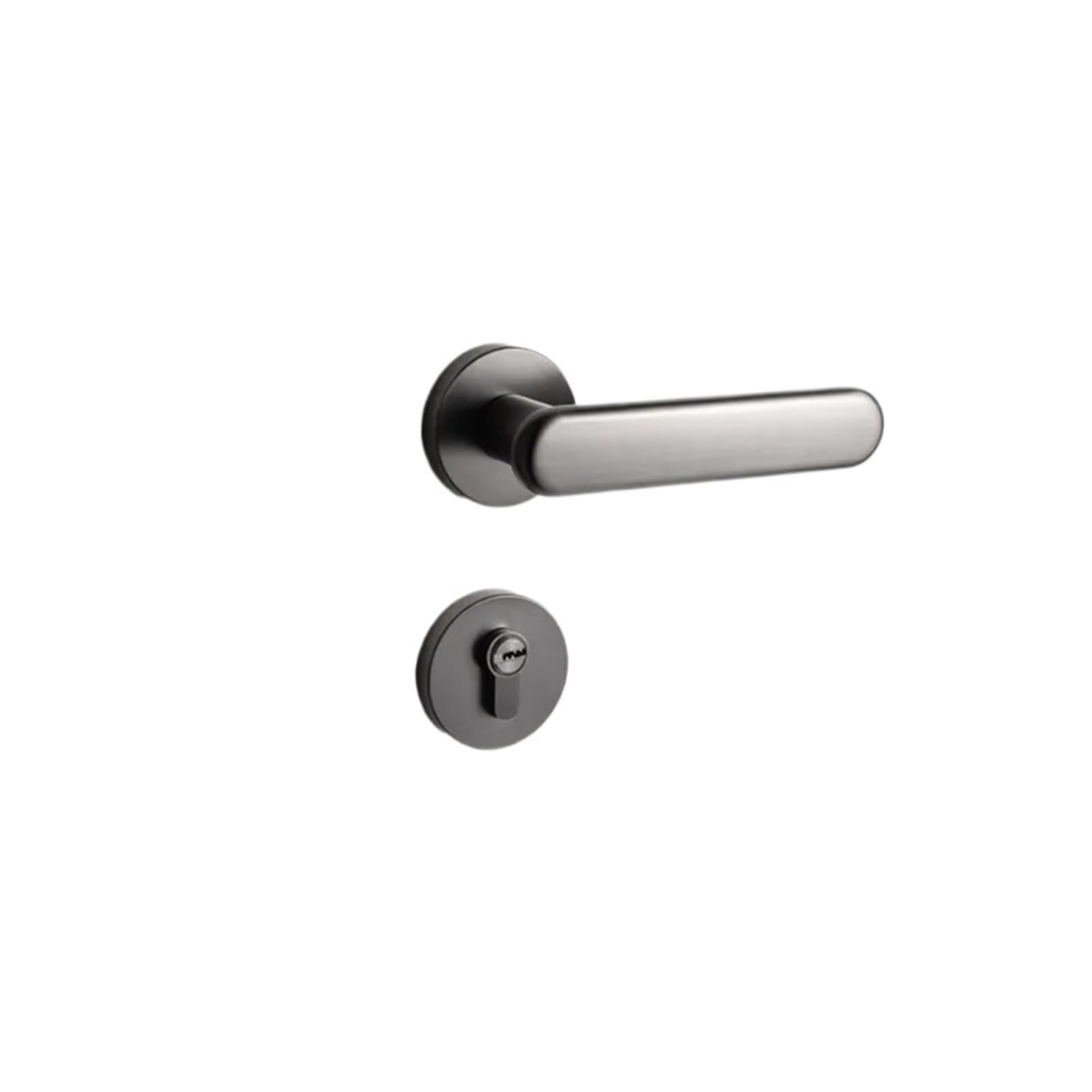 Indoor handle bedroom door lock home safety silent wooden(Gray-Silent lock)