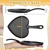 Reallnaive 2 Pack Valentine's Heart Cast Iron Skillet Mini Black Cast Iron Skillet Set 5 inch Small Frying Pan with Long Handle for Baked Cookie Eggs #2