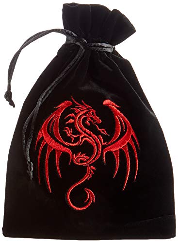 Find Something Different Red Dragon Luxury Velvet Drawstring Tarot or Oracle Card Bag