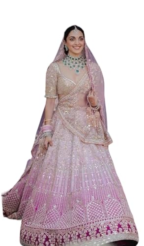 indian readymade Banarasi Satin Navratri bridal lehenga choli for women flared party night with stitched blouse (A, 36)