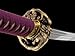 Lyuesword Handmade Katana Sword T10 Steel Clay Tempered Real Sharp Full Tang Blade Brass Tsuba (Purple-Dragon Theme-Unkubi Zukuri Blade)