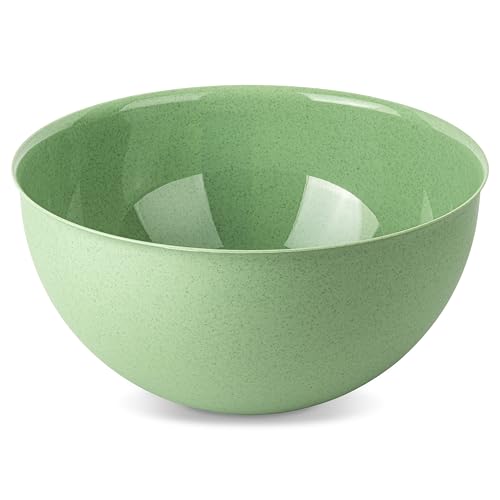 Koziol PALSBY M & L Schüssel 2 & 5 Liter | Salatschale Servierschale Rührschüssel | bruchfest stapelbar biozirkulärer Kunststoff spülmaschinengeeignet | Küche Haushalt (nature leaf green, 5 Liter)