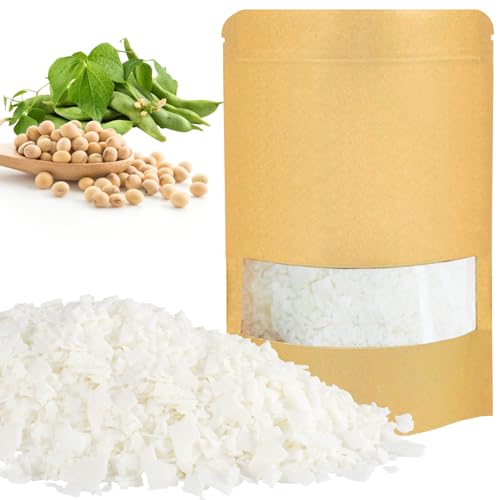 Bodyplus Cera de soja pura 100% natural, 1 kg, cera de soja natural de primeira qualidade para fazer velas, bálsamos, cremes e sabão, cera de vela de soja de combustão limpa, biodegradável, para fazer