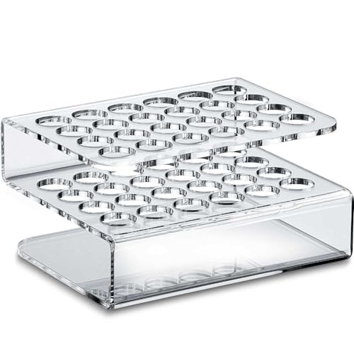 Tuuters - Soporte para tubos de ensayo (acrílico, 24 agujeros, 16,5 mm de diámetro), transparente