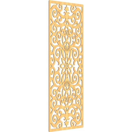 Image of 37 3 /8 inchW x 94 3 /8 inchH x 3 /8 inchT Buel Decorative Fretwork Wood Wall Panels, Cherry