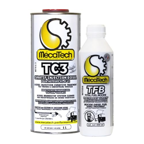 Kit biocide KB 1001 Mecatech traitement réservoir gasoil 1L et 400ml