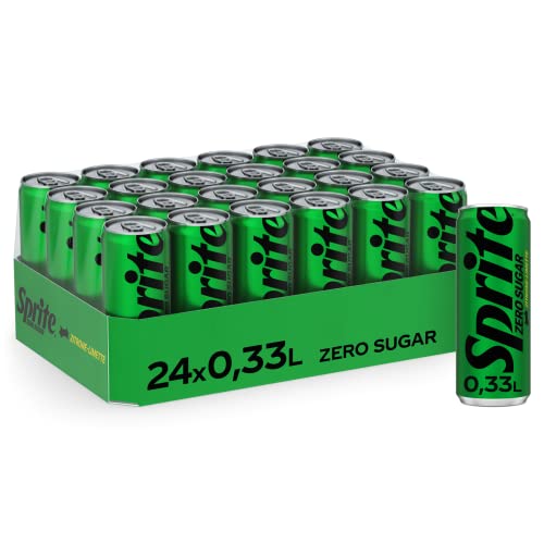 Sprite Zero Sugar, Maximale Erfrischung mit Limetten und Zitronen Geschmack ohne Zucker, Limo, EINWEG Dose (24 x 330ml)