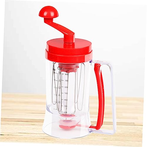 Manual Cake Batter Dispenser and Dough Mixer Handheld Pancake Funnel Tool for Crepes Muffins Red Baking Kitchen Gadget for Home Use - Image 6