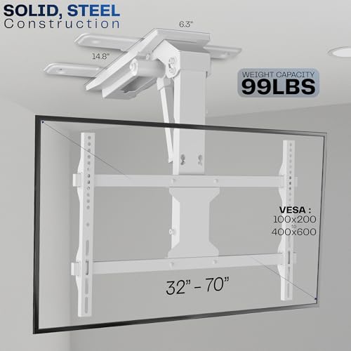VIVO White Electric Ceiling TV Mount, 37 to 70 in Screens, MOUNT-E-FD75CW by VIVO - Image 3