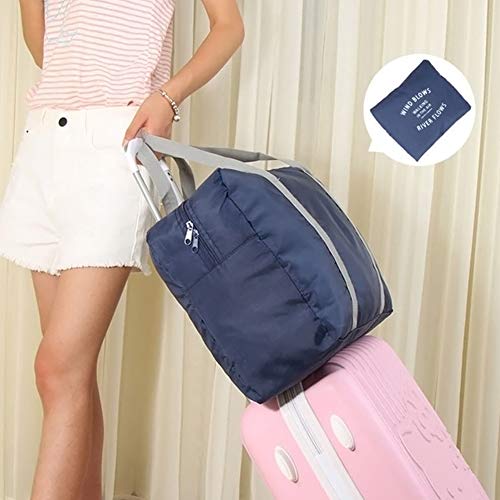 Foldable Travel Duffel Bag Luggage Sports Gym Water Resistant Nylon Multipurpose for Clothes Organizer (Blue)2