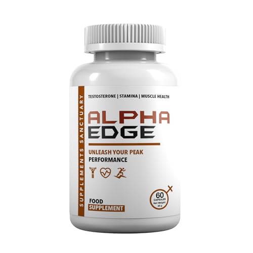 Alpha Edge Food Supplement with L-Arginine Botanical Extracts Including Tribulus Fenugreek Maca & Ginseng Vegetarian Capsules 60 Capsules
