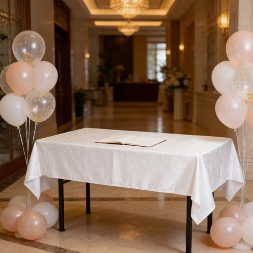 Nappe de table blanche antitache rectangulaire pour protéger et décorer sans stress - 7