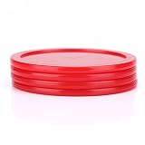 Dioche, lot de 6 poussoirs et palets air hockey rouges photo 6