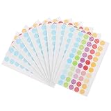 HAPINARY Selbstklebende Lochverstärker 10 Blatt Farbig Wasserfeste Papierverstärkungsringe 13mm für Schule und Büro Dekorative Aufkleber für Papier und Schnellhefter