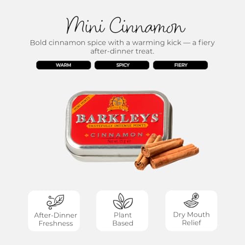 Barkleys Cinnamon Breath Mints, Mini Cinnamon Candy - Strong Cinnamon Flavor, Cool Mint for Party, After Dinner, Wedding, Everyday Use-Vegan, Reusable Travel Tins,1 Pack - 50 Count Each - image 3