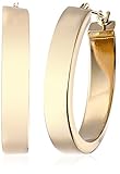 14k White Gold Oval Hoop Earrings, 1