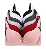 Viola's Secret Women Bras 6 Packs of T-Shirt Comfortable Everyday A B C D DD DDD Cups Full Coverage Bra 38C