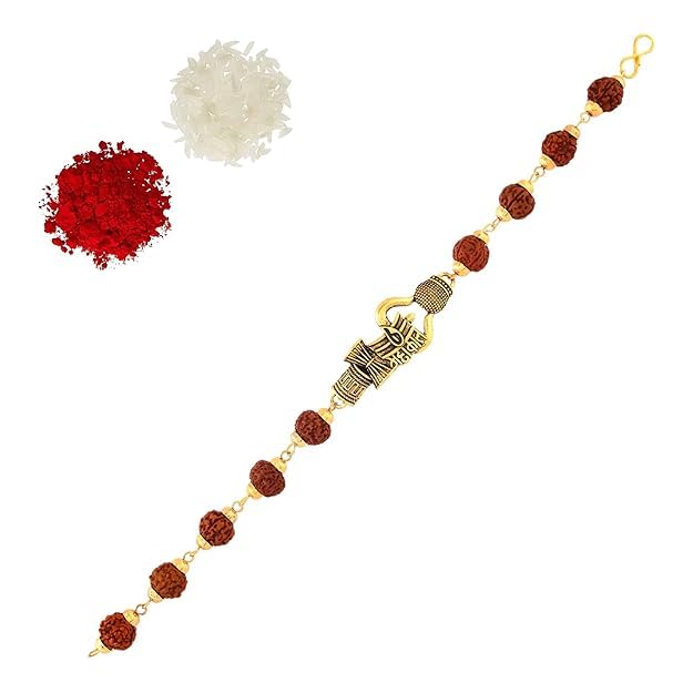 Mahakaal Rudraksh Bracelet With Tilak Pack Rakshabandhan Greeting Card | Rakhi For Bro, Sister, Anuj, Bhaiya, Bhrata, Vahini, Rakhi Sets (Multicolor) (Az-1)-image-19