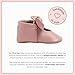 Freshly Picked First Pair Knotted Bow Baby Girl Leather Moccasins - Soft Sole Baby Shoes, Infant Shoes Mauve