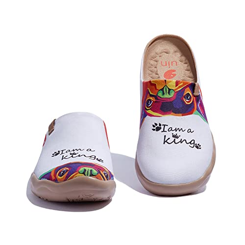 Image of UIN Slipper Woman Travel Art Painted Shoes Wide Toe Casual Home Slip On Mules Malaga