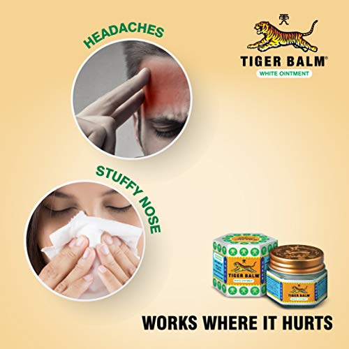 Tiger Balm White Ointment | 21ml each | Pack of 6 | Ayurvedic Pain Relief Balm | for Fast Effective Relief from Headache, Stuffy Nose, Nasal Congestion | Combo Pack