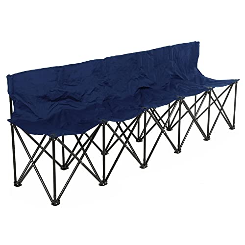 Azuma 5 Seat Folding Bench Outdoor Sports Training Football Camping Garden - Navy