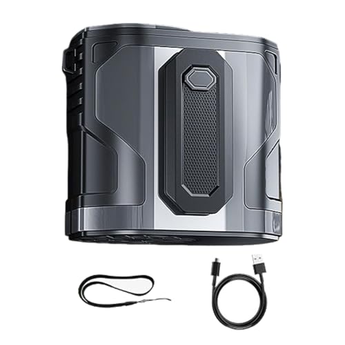 Ventilador portátil, ventilador portátil, ventilador de enfriamiento portátil, diseño de clip recargable, flujo de aire de bajo ruido, batería recargable, 19.6x11cm, ideal para sitios de construcción,