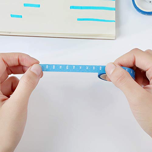 4 rolos/set 8mm * 5 m fitas adesivas data semana tempo grade Washi fitas de papel decorativa papelar