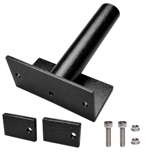 GEKUVIX Boat Lift Guide Post Bracket with Drain Hole, Stainless Steel Support Mount, Black Powder-Coated I-Beam Guide Pipe Bracket for 1-1/2