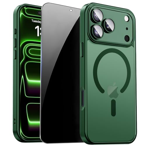 Image of for iPhone 17 Pro Case with Privacy Screen Protector, Green