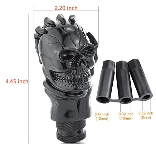 Arenbel Skull Shift Knob Gear Stick Lever Shifter Handle Fit Most Manual Automatic Transmission Cars Trucks, Black #TOP2
