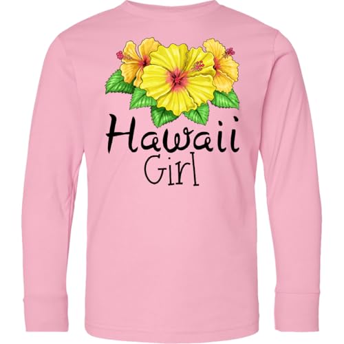 inktastic Hawaii Girl- Hibiscus Flowers Youth Long Sleeve T-Shirt