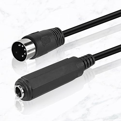 Câble adaptateur audio TRS femelle 6,35 mm mâle MIDI DIN 5 broches haut-parleur