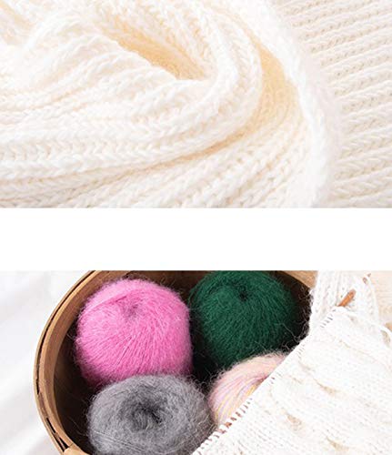 Truevalue 6 Balls Angora Mohair Wool Yarn Soft Fingering Baby Mohair Cashmere Hand Crochet Yarn For Knitting Diy Scarf Sweater Thread Yarn 300G (White) #TOP6