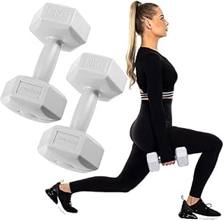 Zestaw hantli SPRINGOS 2 x 3 kg sześciokątne hantle bitumiczne hantle obciążniki kulturystyka fitness