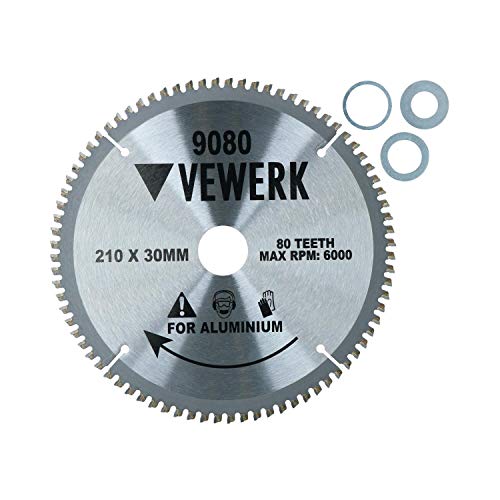 Scie circulaire TCT 210x30 mm 80 dents carbure pour finition de bois et menuiserie