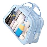 Generic Bolso Cosmético, Organizador Conveniente del Artículo de Tocador del PVC para Viajar (Blue)