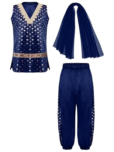 Indian Kurta for Girls with Pants Scarf Metallic Floral Print Dress Suit Kids Embroidery Partywear2